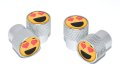 Elektroplate Heart Eyes Valve Cap Universal Matte Chrome Knurling 4-pack 