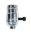 Socket Turn Knob 3-way Nickel 