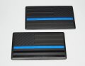 Muzzys Set Of Two 3 X5 All Black Thin Blue Line Embossed Left Right American Flag Decal Emblem Sticker Badge Back The United