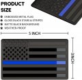 Muzzys Set Of Two 3 X5 All Black Thin Blue Line Embossed Left Right American Flag Decal Emblem Sticker Badge Back The United