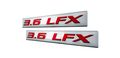 2x Pair Set 3 6 Lfx Red On Silver Highly Polished Real Aluminum Emblems Of 2