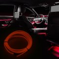 1 Meter 3ft Neon El Wire String Strip Orange Cold Light Glow With Cigarette Lighter For Car Interior Decoration