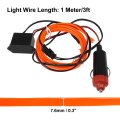 1 Meter 3ft Neon El Wire String Strip Orange Cold Light Glow With Cigarette Lighter For Car Interior Decoration