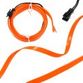 1 Meter 3ft Neon El Wire String Strip Orange Cold Light Glow With Cigarette Lighter For Car Interior Decoration