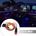 1 Meter 3ft Neon El Wire String Strip Orange Cold Light Glow With Cigarette Lighter For Car Interior Decoration