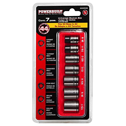 Powerbuilt 642054 3 8 Drive Universal Socket Set 7 Piece