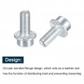 Uxcell M6x14mm Flanged Socket Head Cap Screws 50pcs 8 Grade Carbon Steel Hex Serrated Flange Bolts Machine