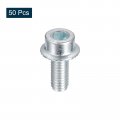 Uxcell M6x14mm Flanged Socket Head Cap Screws 50pcs 8 Grade Carbon Steel Hex Serrated Flange Bolts Machine