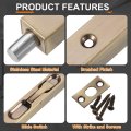 2pcs Door Flush Bolts Latch 10 Inch 304 Stainless Steel Security Guard Lever Action Slide Lock For Inactive Leaf Double Dummy