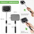2 Sets Car Window Cleaner Kit With Adjustable Handle 6 Microfiber Pads And Spray Bottles 180 Degrees Swivel Windshield Cleaning