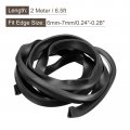 Uxcell U Channel Edge Trim 6 5ft Length Rubber Guard Seal Strip Protector Fit For 6-7mm 25 64 W X 5 8 H Black