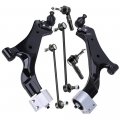 6pc Front Lower Control Arms Tie Rods Kit Replacement For 2010-2017 Chevrolet Equinox Gmc Terrain 