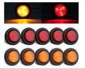 Newsuna 10pcs Red Amber 2 Round Led Trailer Lights Clearance Marker 4 Diodes 12v Waterproof With Grommet Wire Pigtails For 