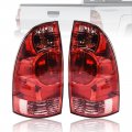 Tail Light Assemblies For Toyota Tacoma Pickup 2005 2015 Red Lens Chrome Housing 1 Pair Left Driver And Right Passenger 