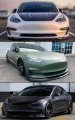 Ser Of 2 Real Carbon Fiber Front Bumper Fog Light Garnish Trim Cover Compatible For 2017-2022 Tesla Model 3