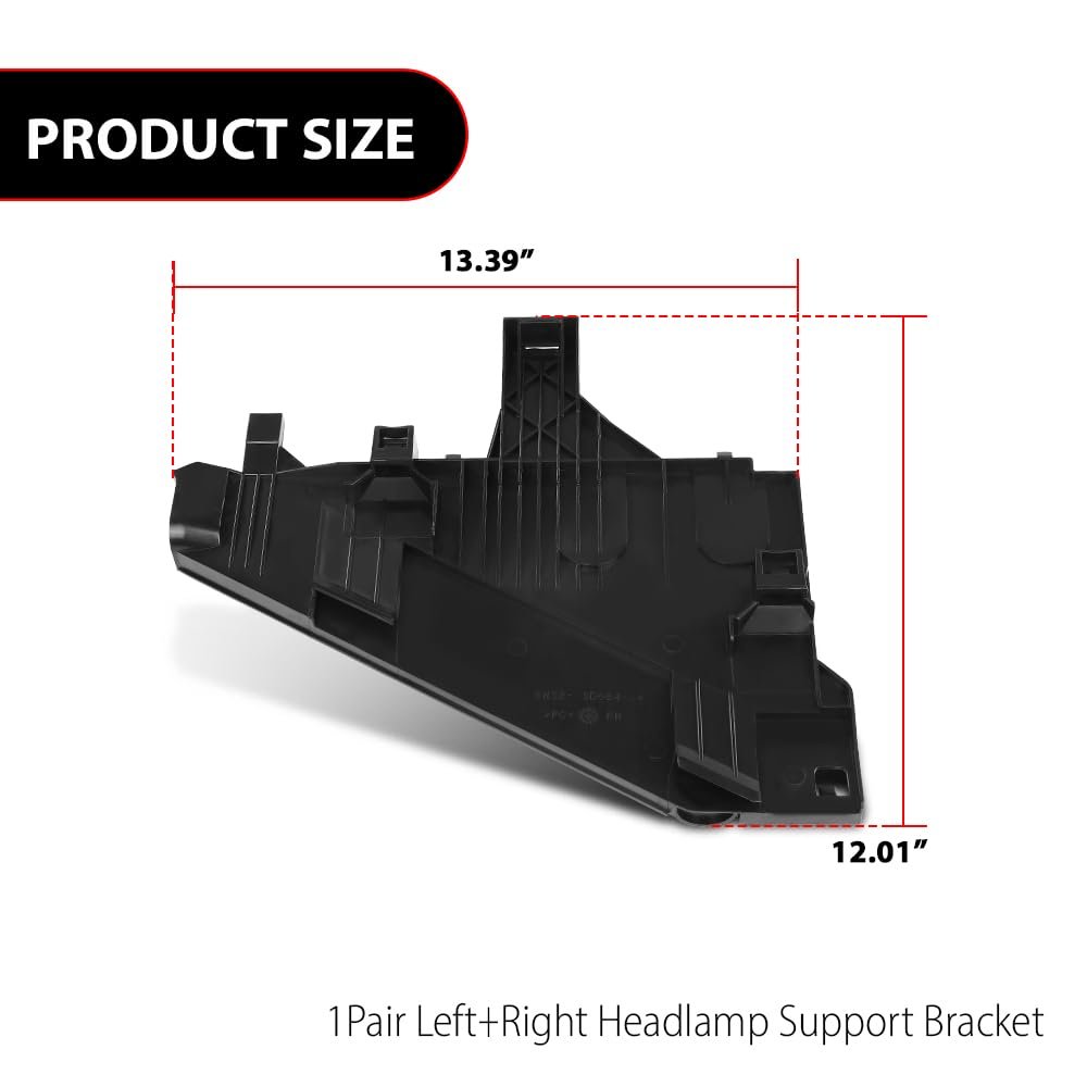 Front Headlamp Support Brackets Pair For Land Rover Freelander 2 2006-2014 Lr001541 Lr001542 Black Left And Right 2pcs