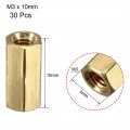 Uxcell M3x10 Female-female Hex Brass Pcb Motherboard Spacer Standoff For Fpv Drone Quadcopter Computer Circuit Board 30pcs