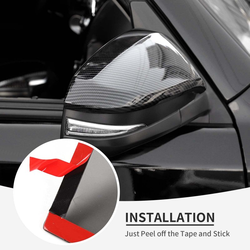 Carbon Fiber Side Mirror Covers For Toyota 4runner 2017 2023 Highlander 2014 2019 Rav4 Driver And Passenger Caps Abs Plastic