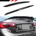 Cuztom Tuning Fits For 2014-2017 Infiniti Q50 Rear Trunk Plate Trim Carbon Fiber Cover Overlay 2 Pieces