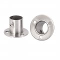 Uxcell Wardrobe 22mm Dia Tube Stainless Steel Hanging Rail End Support 4pcs