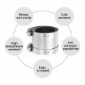 Uxcell Flexible Pipe Coupling 53-61mm Connector With Stainless Steel Hose Clamps Repair Clamp For Plastic And Metal Pipes