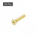 Uxcell Flat Head Socket Cap Screws M4-0 7 X 18mm Brass Inner Hex Drive Fasteners Bolts 24pcs
