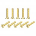 Uxcell Flat Head Socket Cap Screws M4-0 7 X 18mm Brass Inner Hex Drive Fasteners Bolts 24pcs