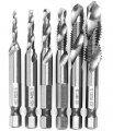 Preamer 6pc Hss Metric Combination Drill Tap Bit Deburr Set3 M4 M5 M6 M8 M10 And Self Tapping