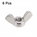 Uxcell 8-32 Wing Nuts 304 Stainless Steel Shutters Butterfly Nut Hand Twist Tighten Fasteners Parts 6pcs