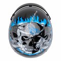 Cartman Cruiser Scooter Motorcycle Half Face Helmet Blue Skull Graphics Dot Approved For Bike Atv Utv Chopper Small