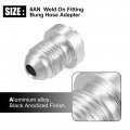 X Autohaux Car Auto 6an Male Weld On Fitting Bung Hose Adapter Fuel Oil Aluminum Alloy Silver Tone Pack Of 4