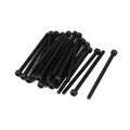 Uxcell M2 5x40mm Alloy Steel Hex Socket Head Knurled Cap Screw Bolt Black 20pcs