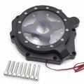 Httmt- Black Engine Stator Cover Clear Green Led Compatible With 04-07 Cbr1000rr 04-14 Cb 1000rr P N Mt050a-bk Green