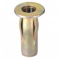 Uxcell Multi-grip Rivet-nut M5 Pre-bulbed Shank Carbon Steel Color-zinc-plated Flat Head Threaded Insert Nut 25pcs