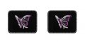 A Set Of 4 Universal Fit Front And Rear Logo Plush Carpet Floor Mats-purple Butterfly