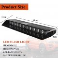 Sidaqi 12-led Red White Windshield Dash Strobe Lights With Suction Cups 14 Modes High Intensity Emergency Light Bar For Car