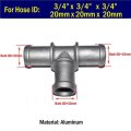 3 4 In Tee T Coolant Heater Aluminum Water Hose Fitting Connector Adapter 20mm Car Model 34tapt1pcall