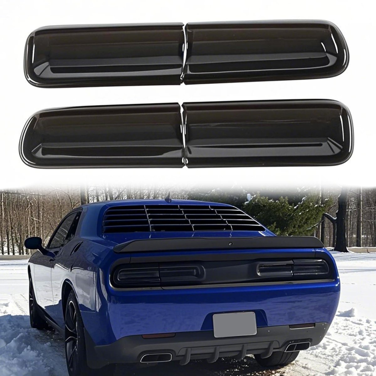Smoked Tail Light Covers For Dodge Challenger 2015-2024 Rear Taillight Guard Trim Kit Black Lens Protectors Exterior