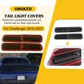 Smoked Tail Light Covers For Dodge Challenger 2015-2024 Rear Taillight Guard Trim Kit Black Lens Protectors Exterior
