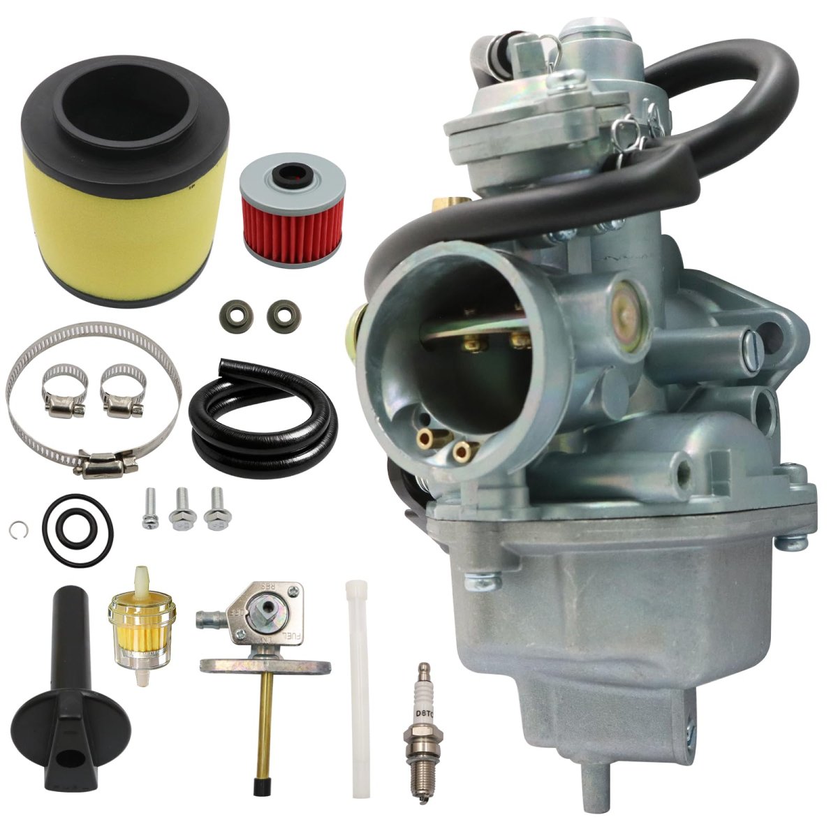 Carburetor Kit For Honda Recon 250 Trx250 Trx250te Trx250tm 1997 To 2007 Part Number 16100-hm8-b01 Aluminum Silver Finish