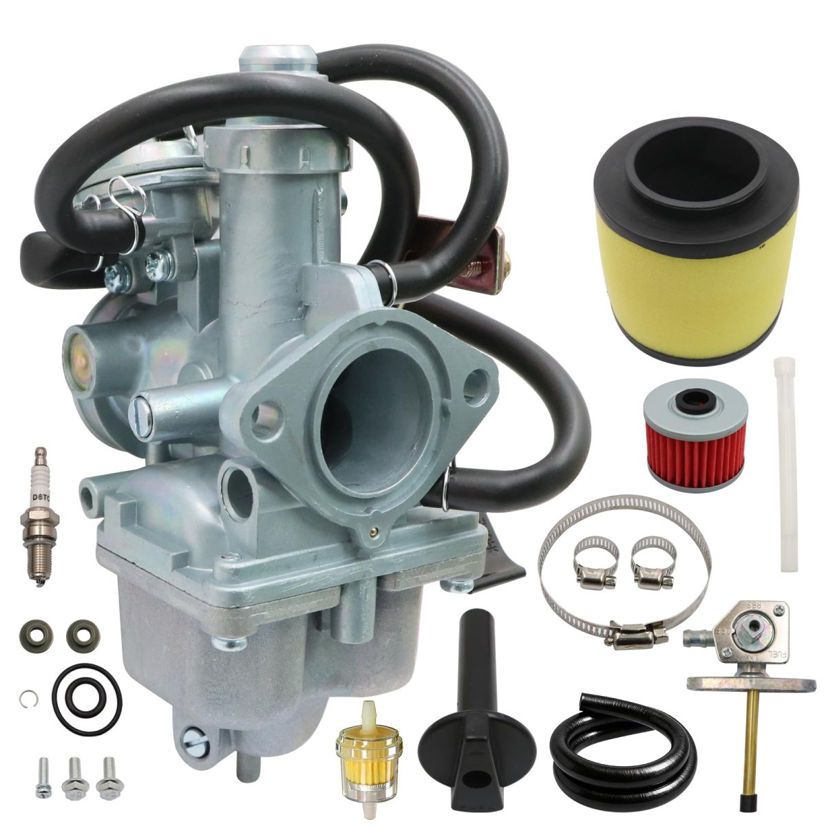 Carburetor Kit For Honda Recon 250 Trx250 Trx250te Trx250tm 1997 To 2007 Part Number 16100-hm8-b01 Aluminum Silver Finish