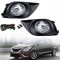 2-pack Clear Lens Bumper Driving Fog Lights Assembly With Wiring And Switch Kit Replacement For Ver-sa Sedan 2012-2014 