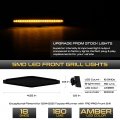Vipmotoz 3pcs Full Amber Led Grille Light Smoked Marker Parking Drl Running Lamp Kit W Wiring Harness Included For 2014-2023