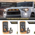 Vipmotoz 3pcs Full Amber Led Grille Light Smoked Marker Parking Drl Running Lamp Kit W Wiring Harness Included For 2014-2023
