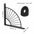 Uxcell Decorative Shelf Brackets 4pcs 8 200mm Industrial Metal For Shelves Wall Mounted Floating Supports Black