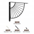 Uxcell Decorative Shelf Brackets 4pcs 8 200mm Industrial Metal For Shelves Wall Mounted Floating Supports Black