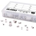 Glarks 180pcs 304 Stainless Steel Flat Head Threaded Rivetnut Insert Nutsert Rivet Nut Assortment Kit M3 M4 M5 M6 M8 M10