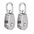 A M15 Lifting Crane Swivel Hook Single Pulley Block Hanging Wire Towing Wheel 2pcs 