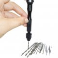 Micro Twist Drill Bits Set With Aluminum Pin Vise Hand 20 Piece Hss Precision Bit Kit For Jewelry Making Model Craft Diy Tool 0 