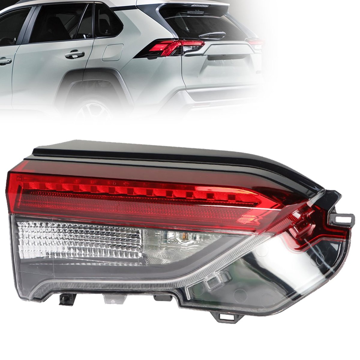 Left Inner Rear Tail Light Assembly For Rav 4 2019 2020 2021 Driver Side Brake Lamp Clear And Red Lens Replacement 815900r060